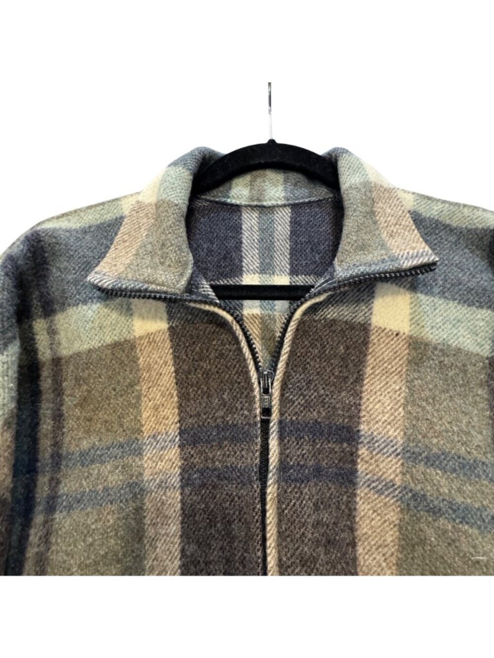 Vintage Amana Woolen Mills Poncho Size L 1970s Boho Hippie Earth Tones Plaid - Picture 4 of 11